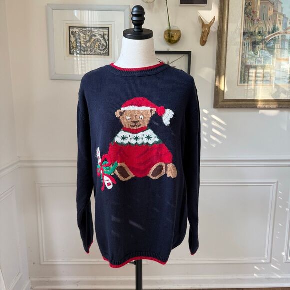Vintage Tabi International Teddy Bear Crew Neck Christmas Sweater XL - Picture 2 of 6